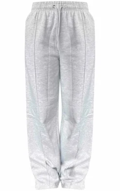 Discount PrettyLittleThing Seam Detail Straight Leg Sweatpant Ash Grey