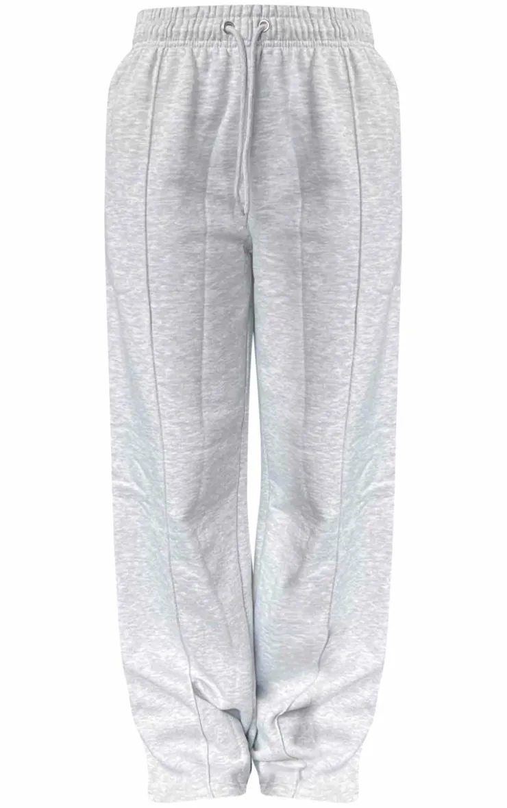 Discount PrettyLittleThing Seam Detail Straight Leg Sweatpant Ash Grey