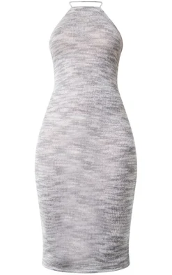 Space Dye Knit Strappy Back Midi Dress-PrettyLittleThing Hot