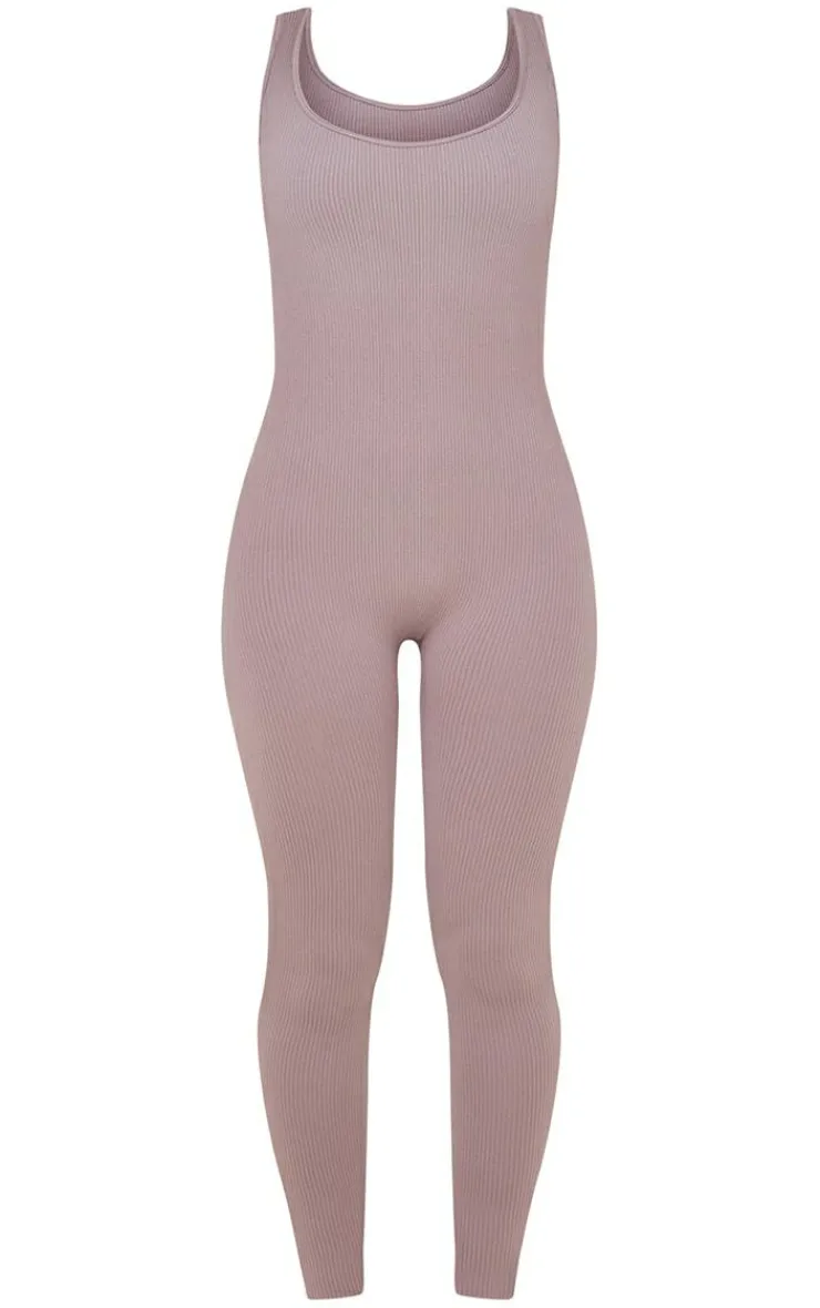 PrettyLittleThing Snatched*Structured Snatched Ribbed Scoop Neck Jumpsuit