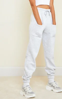 Outlet PrettyLittleThing Thigh Pocket Casual Cuffed Sweatpants Ash Grey