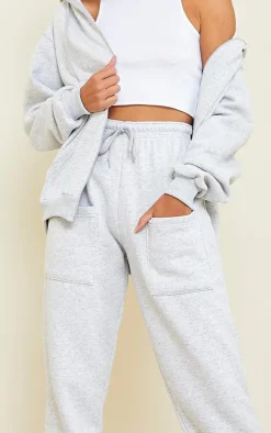 Outlet PrettyLittleThing Thigh Pocket Casual Cuffed Sweatpants Ash Grey