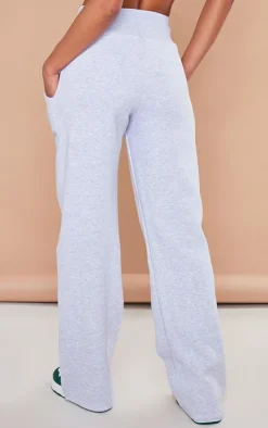 Ash Grey V Waistband Wide Leg Sweatpants