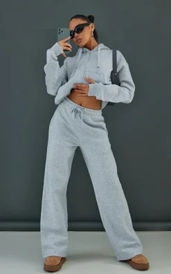 PrettyLittleThing Wide Leg Oversized Sweatpants Ash Grey