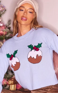 PrettyLittleThing Sweaters*Christmas Pudding Cropped Sweater
