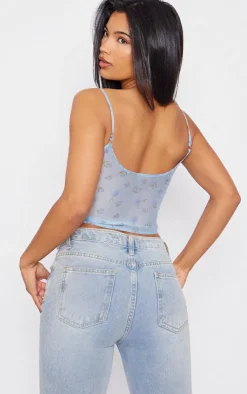PrettyLittleThing Corsets*Floral Print Textured Satin Lace Up Corset