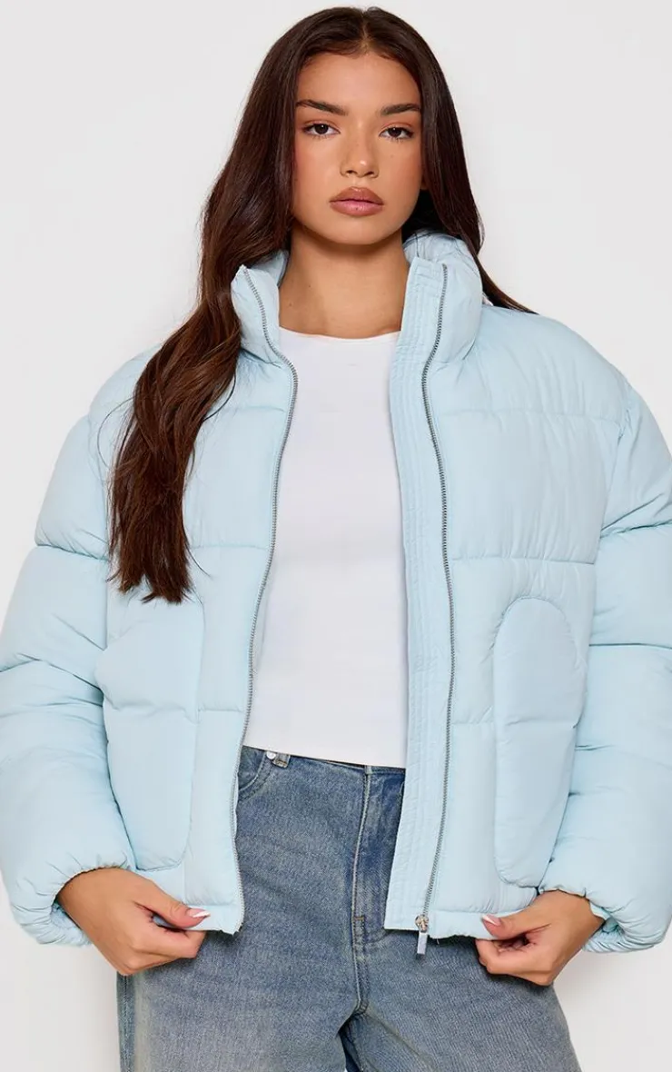 PrettyLittleThing Puffer Jackets*Heart Pocket Detail Puffer Coat
