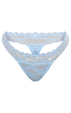 Baby Blue Lace Thong