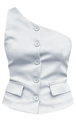 PrettyLittleThing Shirts*Tailored Woven One Shoulder Waist Coat
