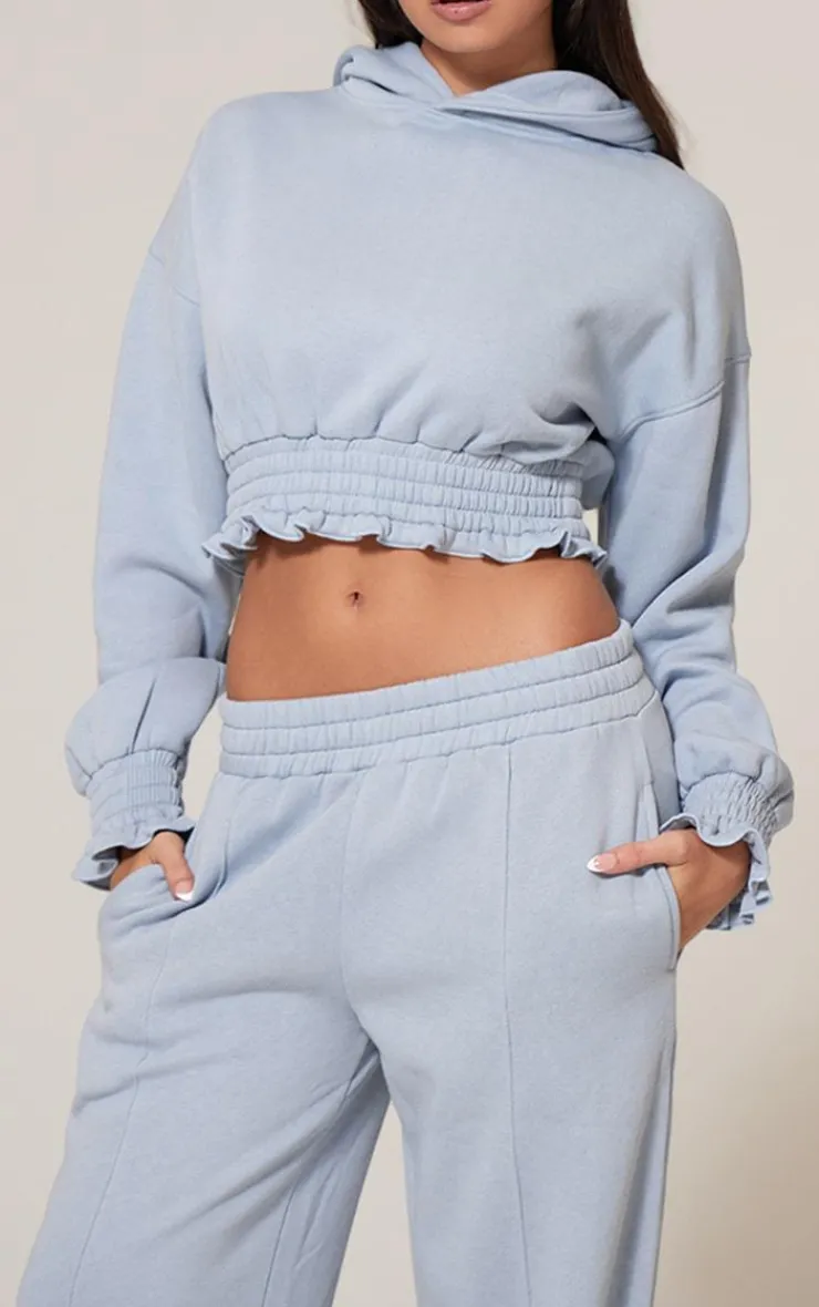Outlet PrettyLittleThing Waistband Wide Leg Sweatpants Baby Blue