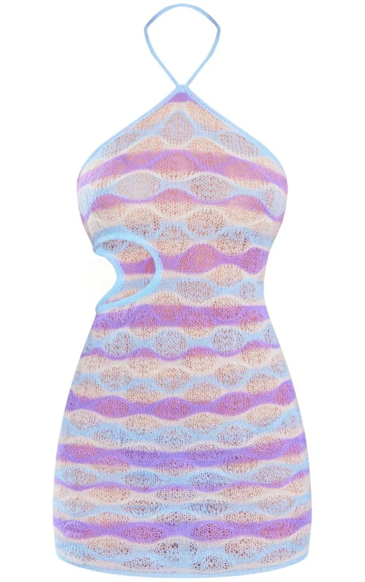 Waved Open Knit Cut Out Dress-PrettyLittleThing Outlet