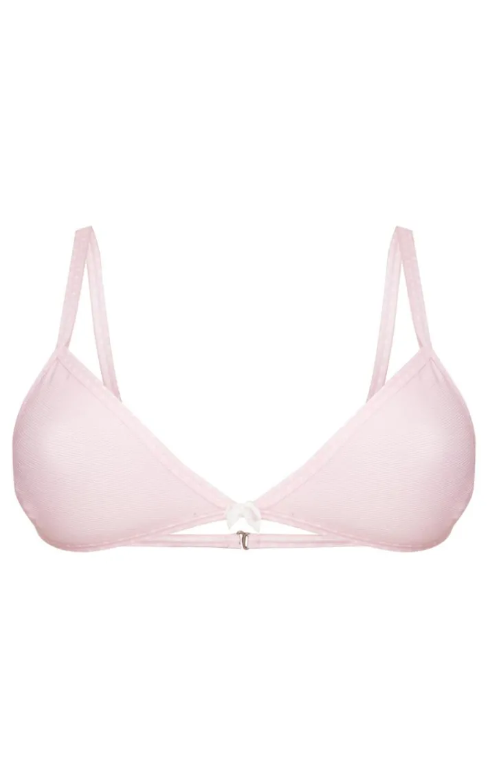 Baby Pink Bow Detail Triangle Bra