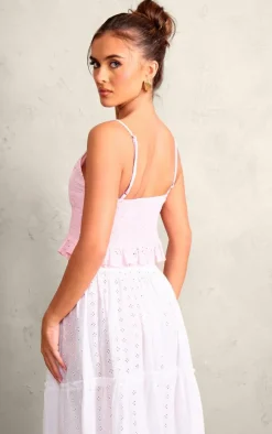 PrettyLittleThing Camisole*Broderie Elastic Waist Cami