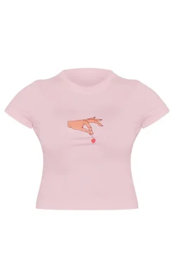 PrettyLittleThing T-Shirts*Cherry Print Fitted Short Sleeve T Shirt