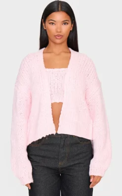 PrettyLittleThing Cardigans*Chunky Knit Cami Top And Cardigan Set