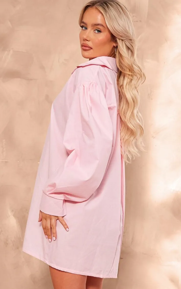 Cotton Poplin Oversized Shirt Dress-PrettyLittleThing Outlet