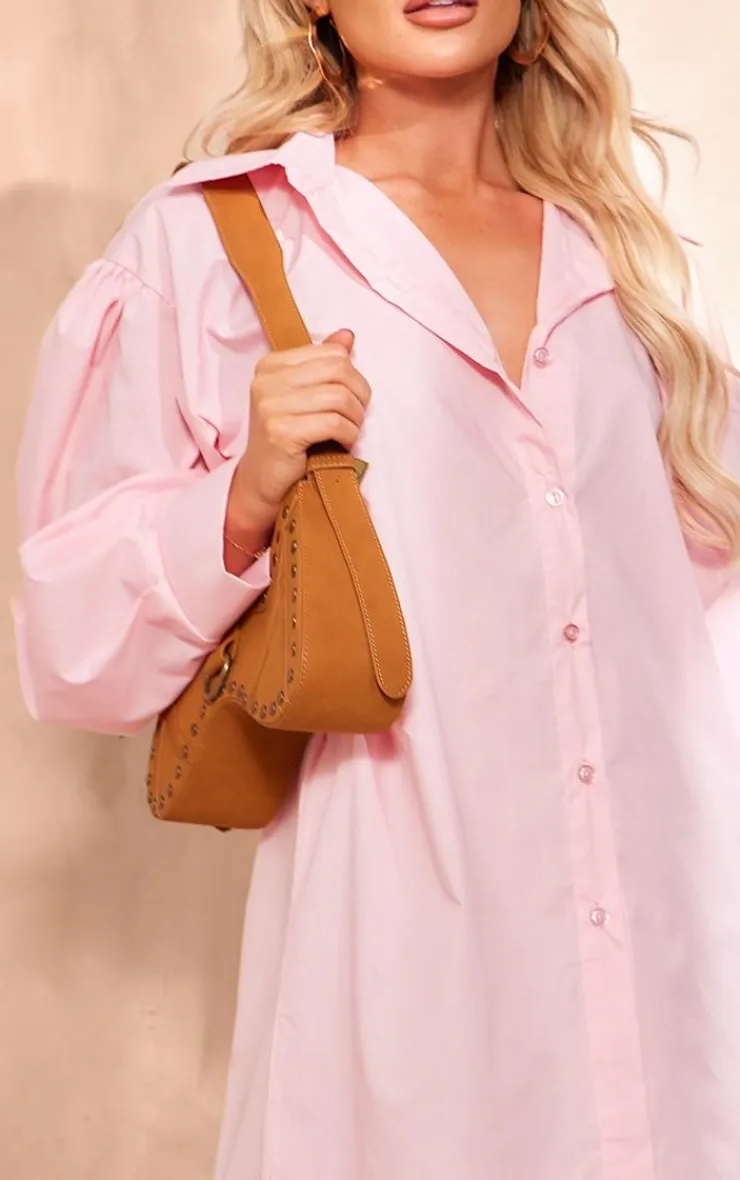 Cotton Poplin Oversized Shirt Dress-PrettyLittleThing Outlet