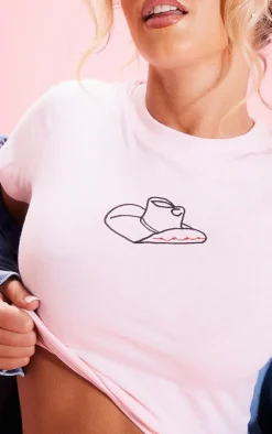 PrettyLittleThing T-Shirts*Cowboy Hat Embroidered Fitted T Shirt