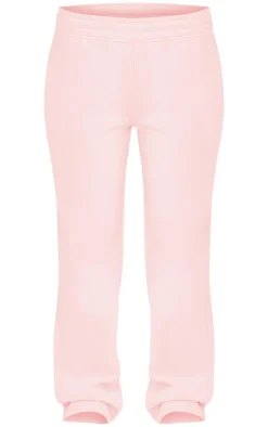 Best PrettyLittleThing Heart Embossed Wide Leg Sweatpants Baby Pink