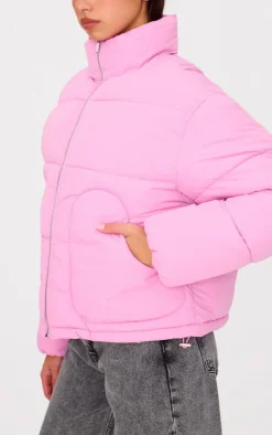 PrettyLittleThing Puffer Jackets*Heart Pocket Detail Puffer Coat