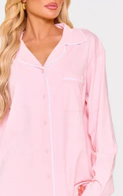 PrettyLittleThing Christmas Gifts*Jersey Piping Detail Long Sleeve Nightdress