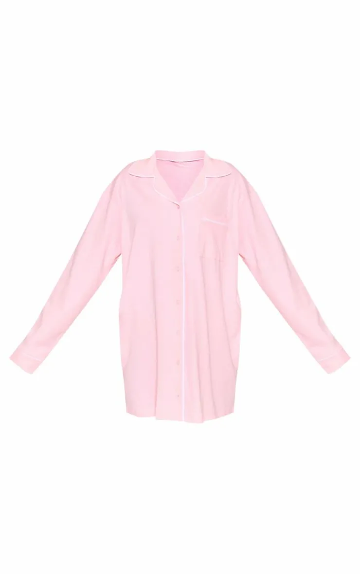 PrettyLittleThing Christmas Gifts*Jersey Piping Detail Long Sleeve Nightdress