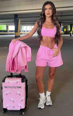 Online PrettyLittleThing Jersey Scoop Neck Bralet Baby Pink