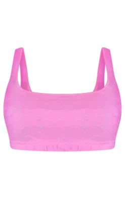Online PrettyLittleThing Jersey Scoop Neck Bralet Baby Pink
