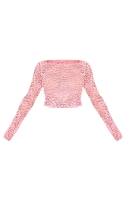 Lace Long Sleeve Long Top-PrettyLittleThing New