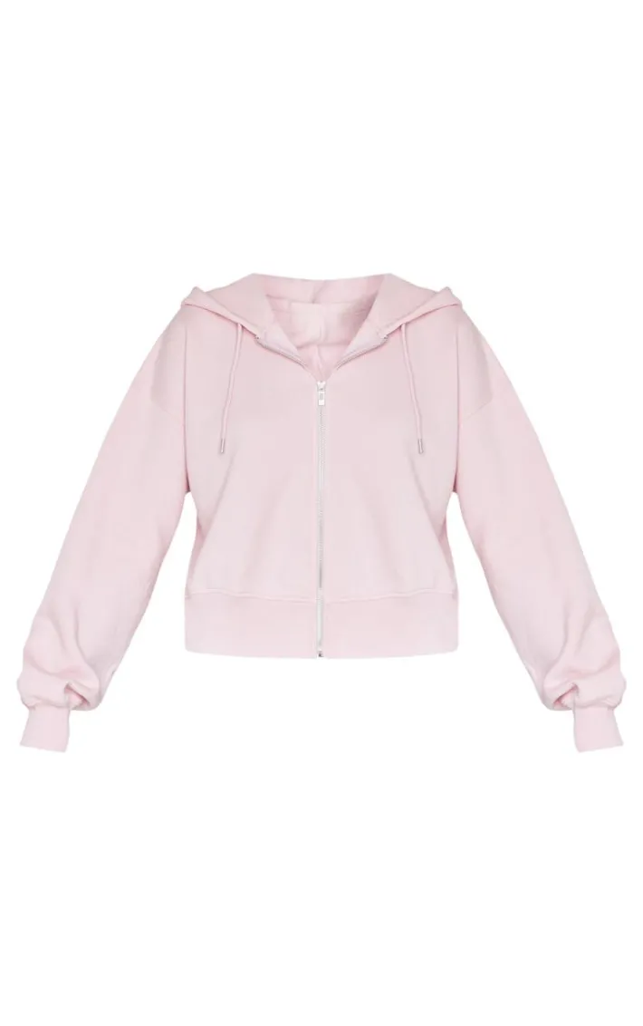 Baby Pink Lucky Girls Club Zip Through Hoodie