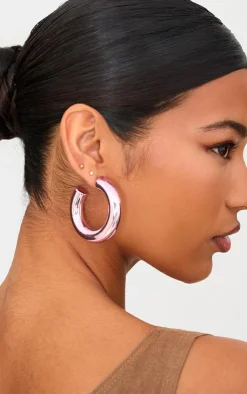 PrettyLittleThing Hoop Earrings*Metallic Chunky Hoop Earrings