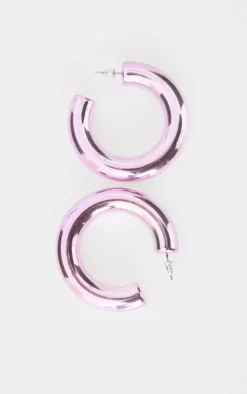PrettyLittleThing Hoop Earrings*Metallic Chunky Hoop Earrings