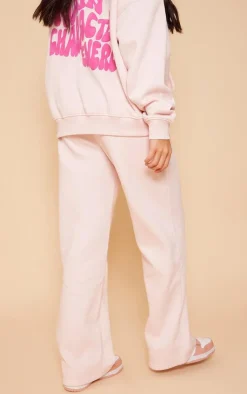 Clearance PrettyLittleThing Oversized Main Character Energy Puff Print Wide Leg Sweatpants Baby Pink