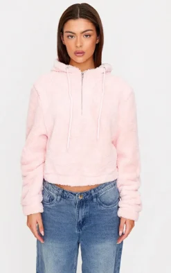 PrettyLittleThing Winter Coats & Jackets*Quarter Zip Cropped Fleece