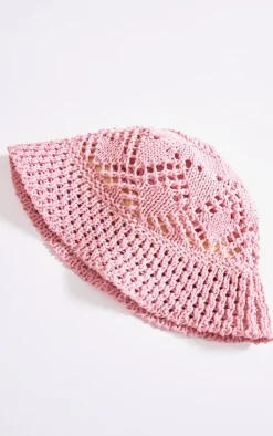PrettyLittleThing Hats*Raffia Cut Out Bucket Hat