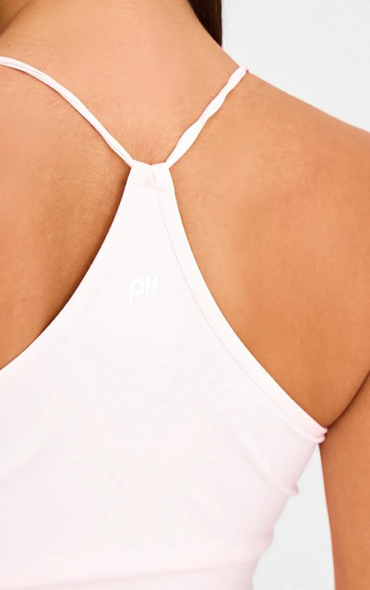 PrettyLittleThing Workout Tops*Baby Pink Sculpt Strappy Gym Vest