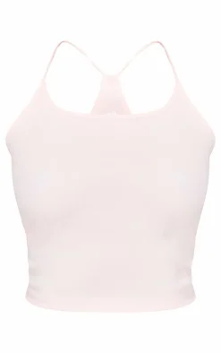 PrettyLittleThing Workout Tops*Baby Pink Sculpt Strappy Gym Vest