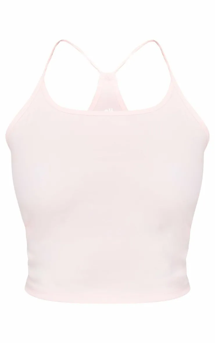 PrettyLittleThing Workout Tops*Baby Pink Sculpt Strappy Gym Vest