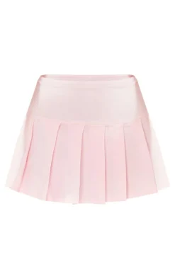 Outlet PrettyLittleThing Stretch Woven Skater Skirt Baby Pink