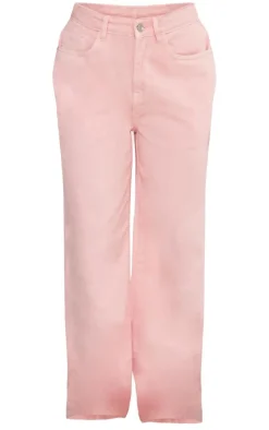 Baby Pink Wash Straight Leg Jeans