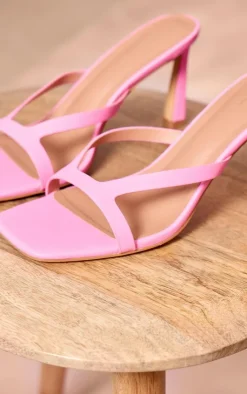 PrettyLittleThing Wide Fit Heels*Wide Fit Pu Square Toe Heeled Mules