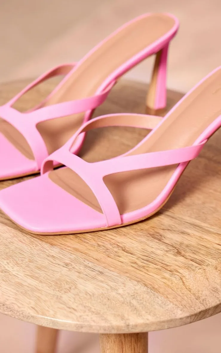 PrettyLittleThing Wide Fit Heels*Wide Fit Pu Square Toe Heeled Mules