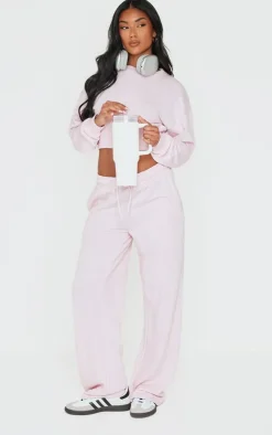 New PrettyLittleThing Wide Leg Sweatpants Baby Pink