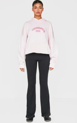 Baby Pink Yosemite Printed Oversized Hoodie
