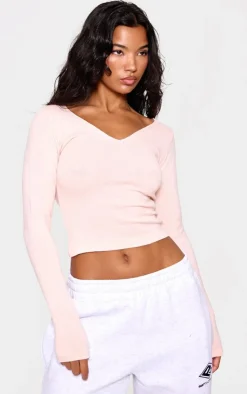 PrettyLittleThing Sweaters*Ballet Fine Knit Basic V Neck Sweater