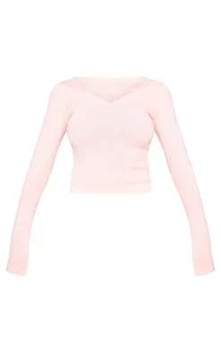 PrettyLittleThing Sweaters*Ballet Fine Knit Basic V Neck Sweater