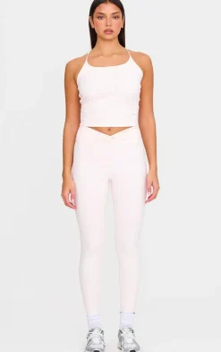 PrettyLittleThing Yoga Pants*Ballet Pink Sculpt Twist Front Gym Leggings