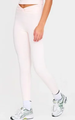 PrettyLittleThing Yoga Pants*Ballet Pink Sculpt Twist Front Gym Leggings