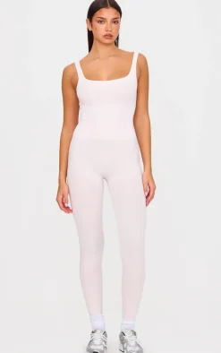 PrettyLittleThing Gym Wear*Ballet Pink Seamless Cross Back Long Gym Unitard