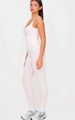 PrettyLittleThing Gym Wear*Ballet Pink Seamless Cross Back Long Gym Unitard